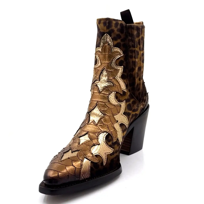 Ghost 5503 Cuir Or Bronze & Léo Ivoire Chaussures