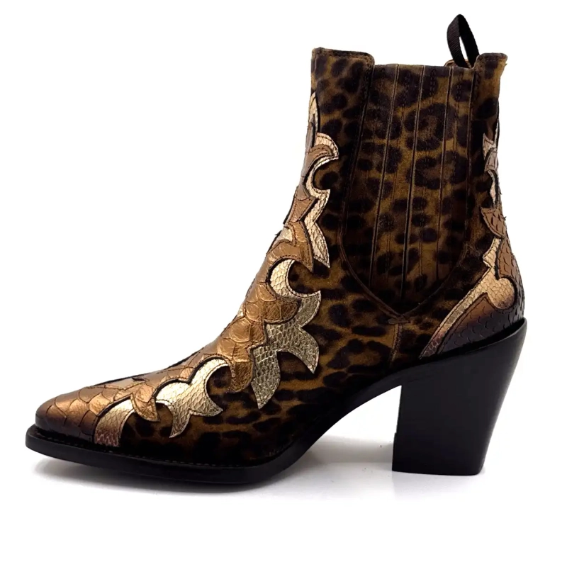 Ghost 5503 Cuir Or Bronze & Léo Ivoire Chaussures