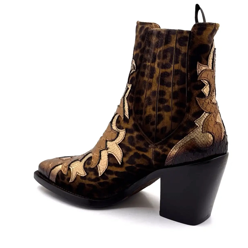 Ghost 5503 Pelle Oro Bronzo e Leo Ivoire Chaussures