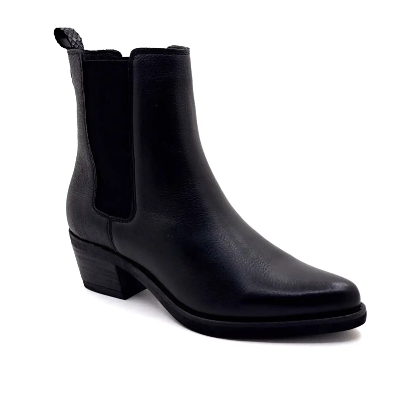 Ivoire 090003 Schwarzes genarbtes Leder Ivoire Chaussures