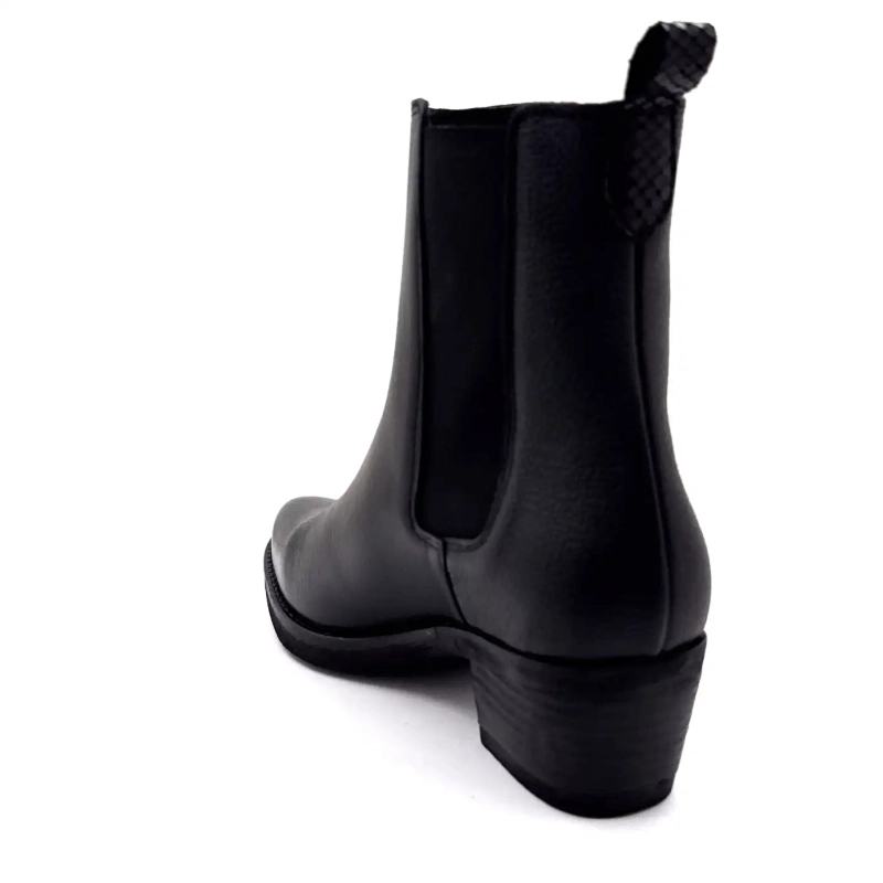 Ivoire 090003 Couro Preto Granulado Ivoire Chaussures