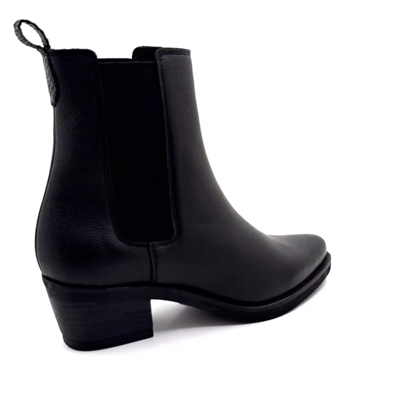 Ivoire 090003 Schwarzes genarbtes Leder Ivoire Chaussures