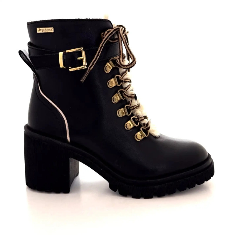 Les Tropéziennes 331070 Valentina Μαύρο Δερμάτινο Ivoire Chaussures