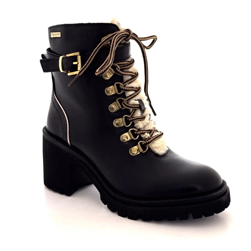 Les Tropéziennes 331070 Valentina Cuir Noir Ivoire Chaussures