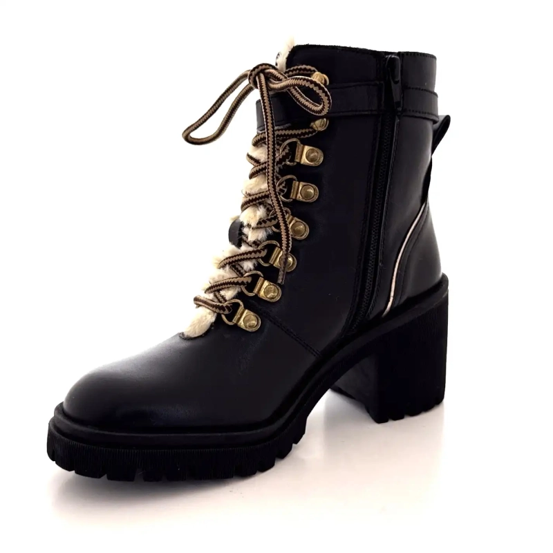 Les Tropéziennes 331070 Valentina Couro Preto Ivoire Chaussures