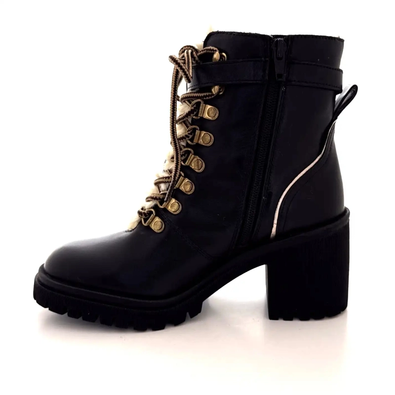 Les Tropéziennes 331070 Valentina Cuir Noir Ivoire Chaussures