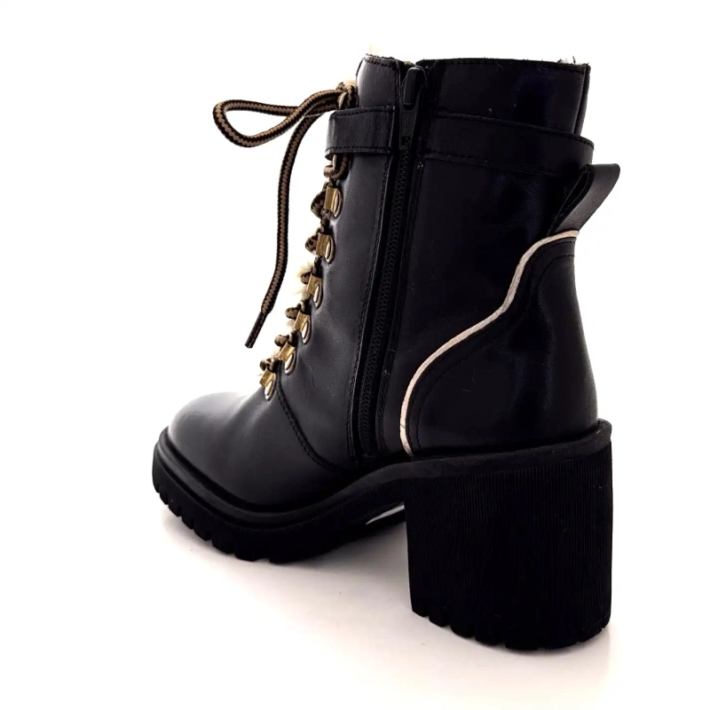 Les Tropéziennes 331070 Valentina Cuero Negro Ivoire Chaussures