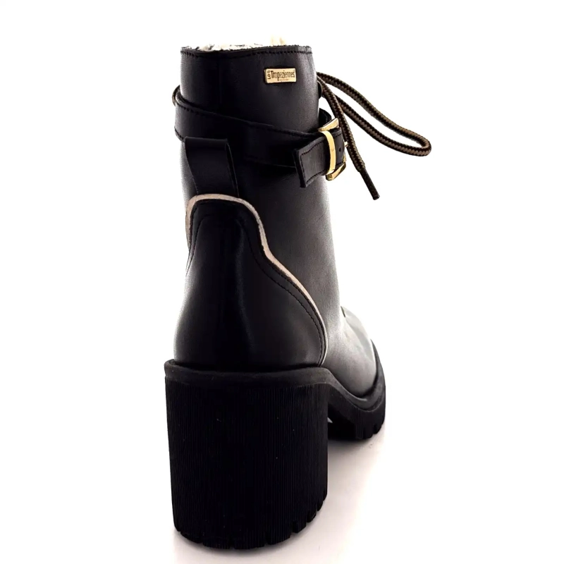 Les Tropéziennes 331070 Valentina Cuero Negro Ivoire Chaussures