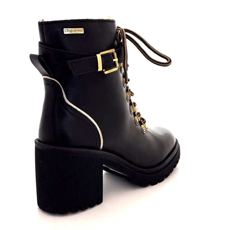 Les Tropéziennes 331070 Valentina Svart Läder Ivoire Chaussures