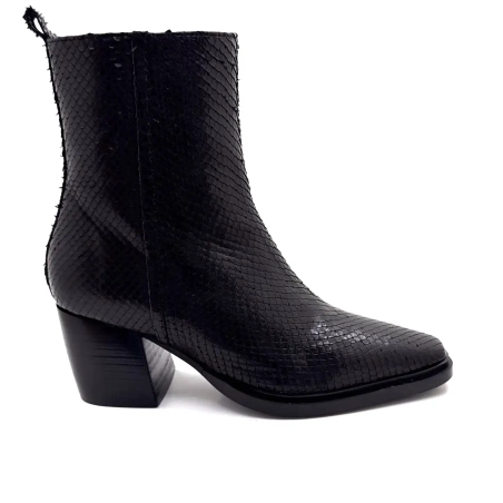 Ivoire L45020 Pelle nera Motivo rettile Ivoire Chaussures