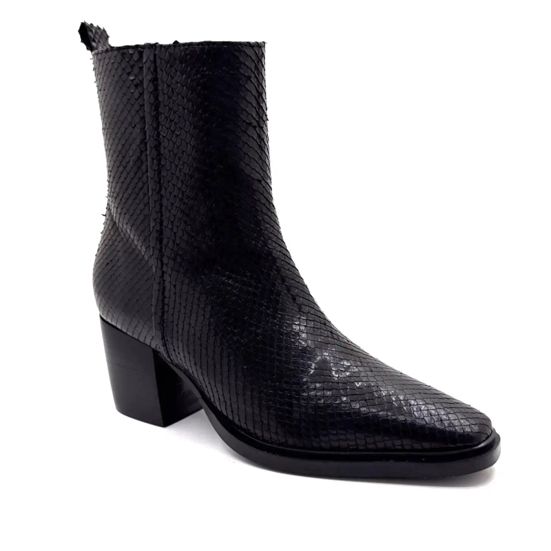 Ivoire L45020 Czarna skóra z wzorem gadów Ivoire Chaussures