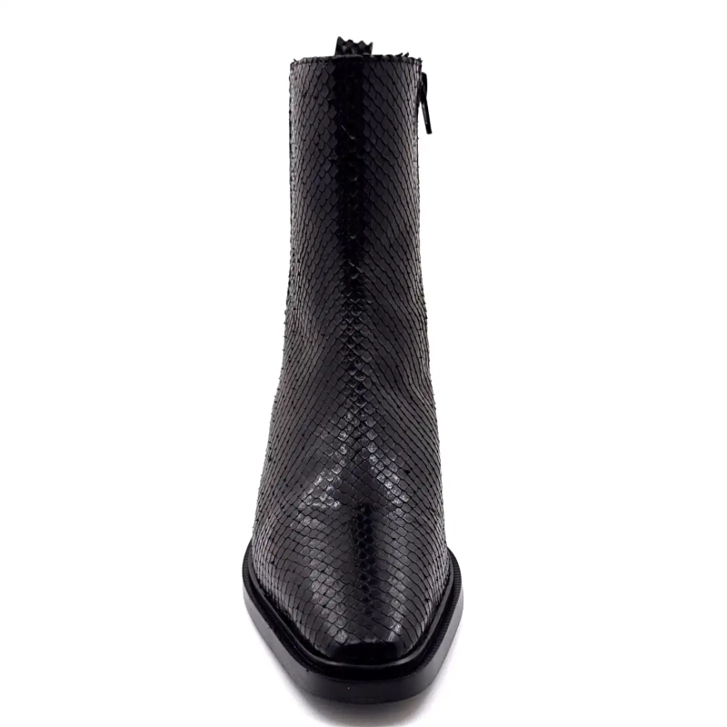 Ivoire L45020 Svart lær Reptilmønster Ivoire Chaussures