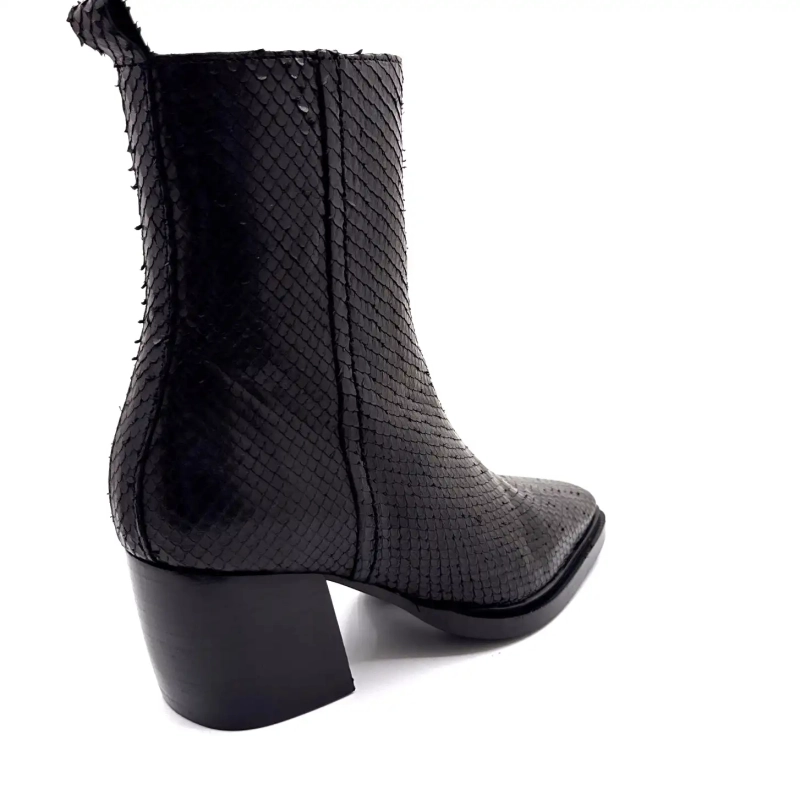 Ivoire L45020 Zwart leren reptielenpatroon Ivoire Chaussures