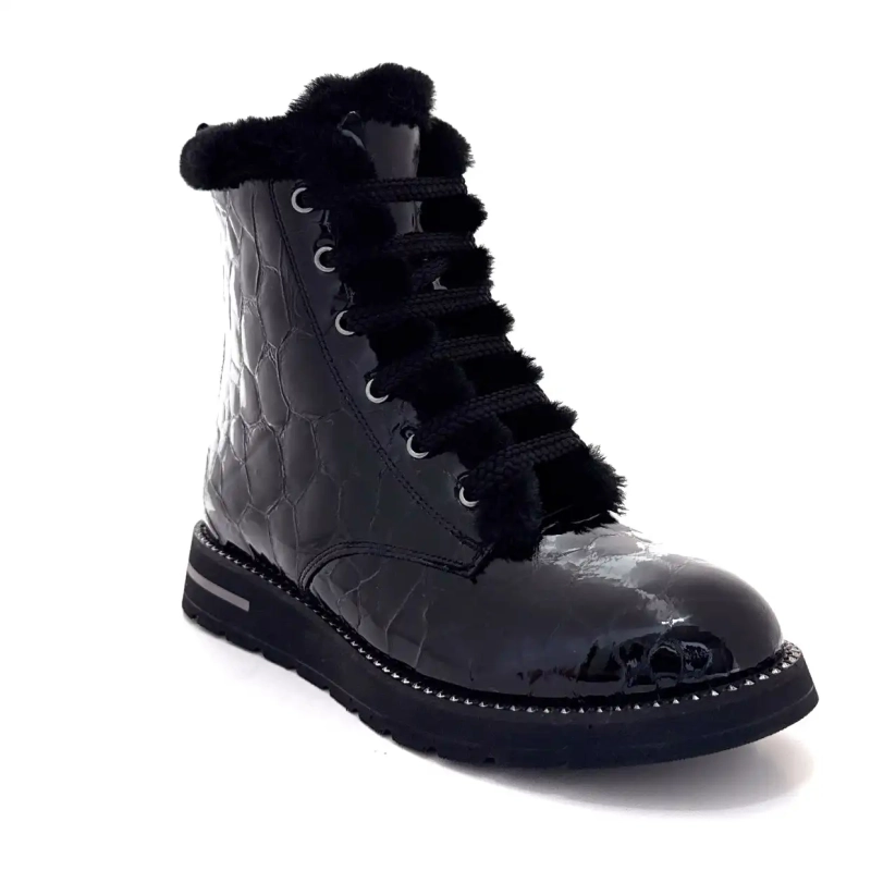 Ivoire 0436-24-02460 Sort patenteret kokoslæder Ivoire Chaussures