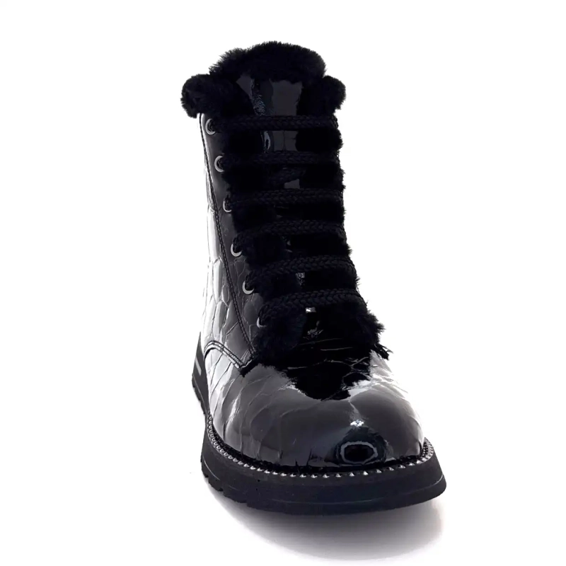 Ivoire 0436-24-02460 Fekete lakk kókuszbőr Ivoire Chaussures