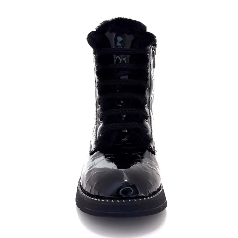 Ivoire 0436-24-02460 Pelle di cocco verniciata nera Ivoire Chaussures