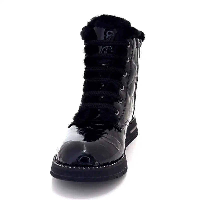 Ivoire 0436-24-02460 Svart kokosnötlackat läder Ivoire Chaussures