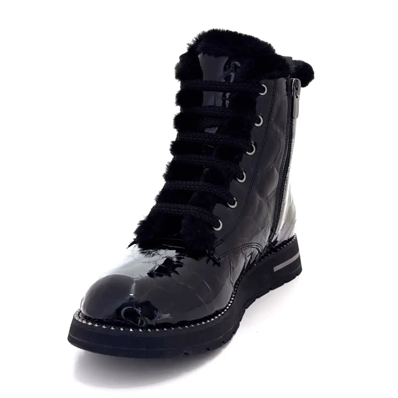 Ivoire 0436-24-02460 Czarna lakierowana skóra kokosowa Ivoire Chaussures