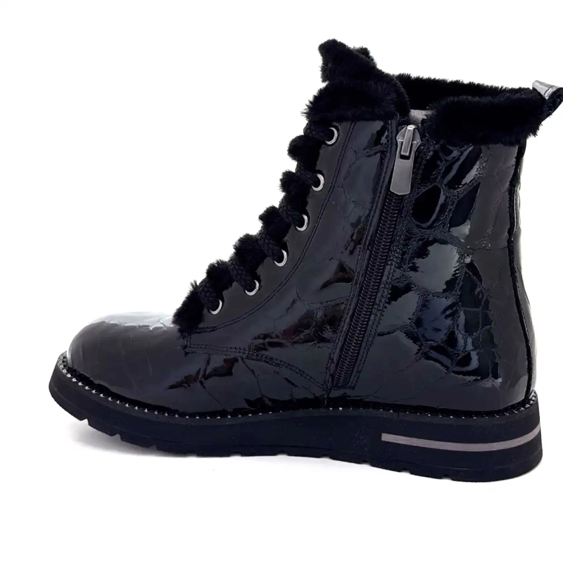 Ivoire 0436-24-02460 Svart patent kokosnøttskinn Ivoire Chaussures