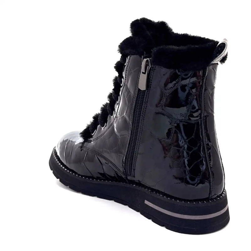 Ivoire 0436-24-02460 Couro de coco envernizado preto Ivoire Chaussures