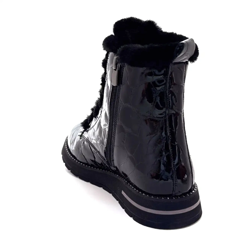 Ivoire 0436-24-02460 Svart kokosnötlackat läder Ivoire Chaussures