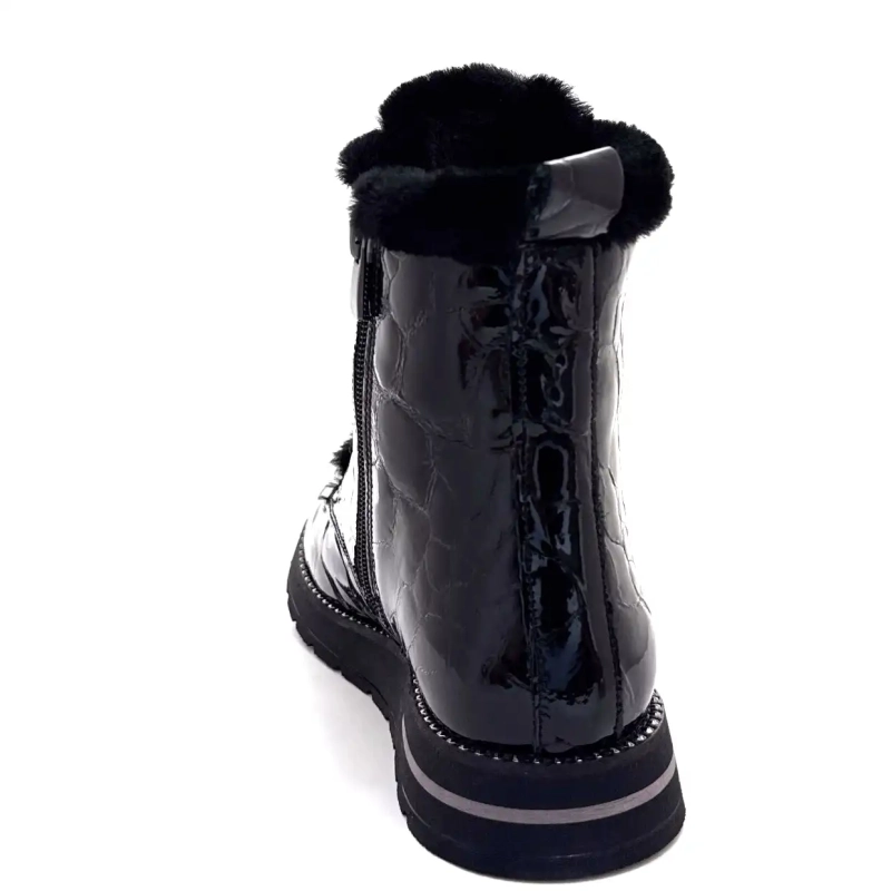 Ivoire 0436-24-02460 Schwarzes Kokosnuss-Lackleder Ivoire Chaussures