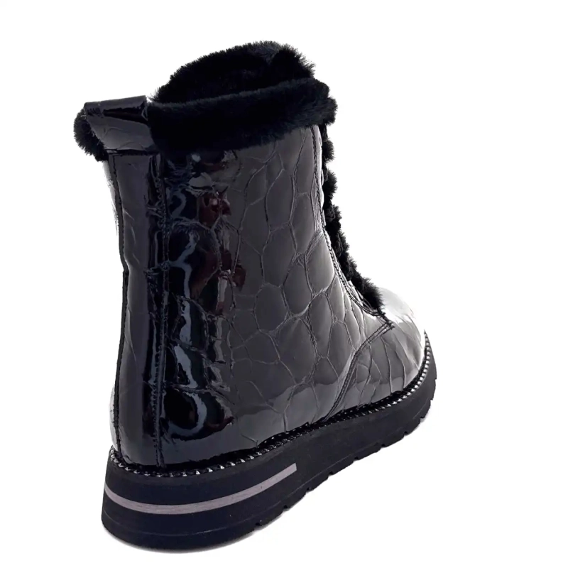 Ivoire 0436-24-02460 Couro de coco envernizado preto Ivoire Chaussures