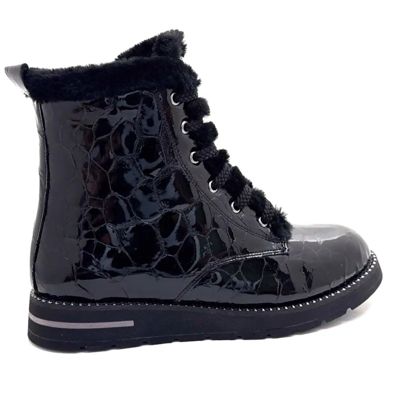 Ivoire 0436-24-02460 Svart kokosnötlackat läder Ivoire Chaussures