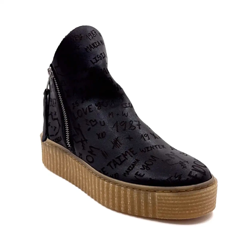 Ivoire bryggerläder Graffiti svart Ivoire Chaussures