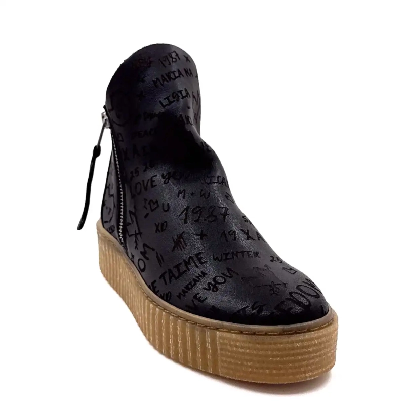 Ivoire Brewer Cuero Graffiti Negro Ivoire Chaussures