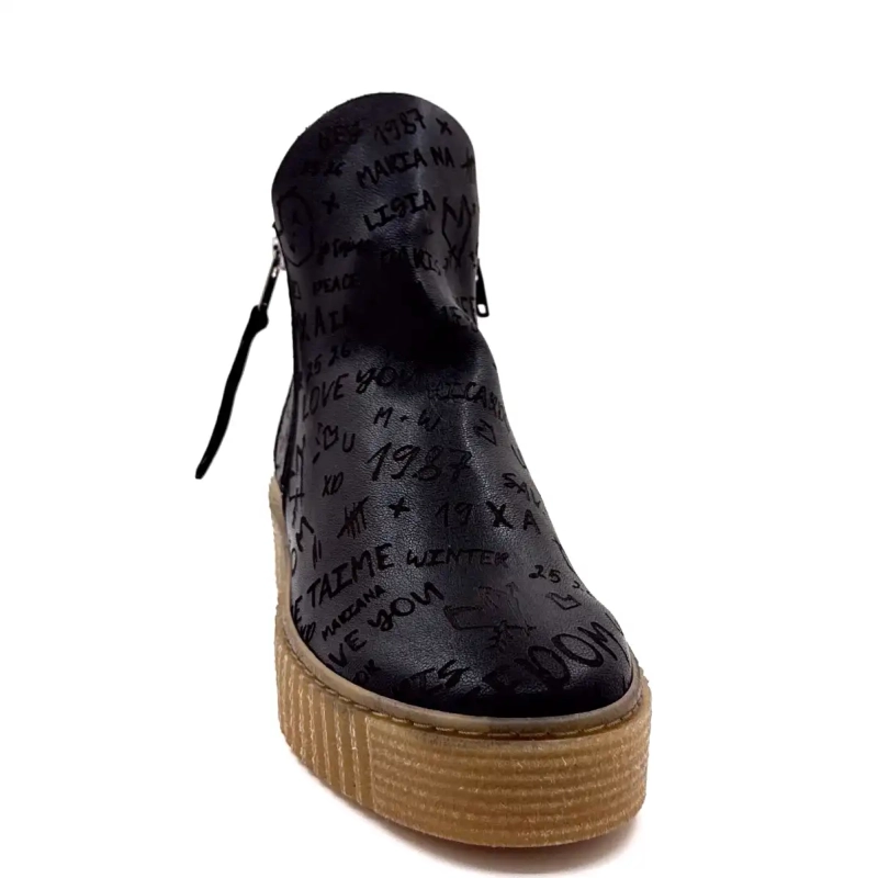 Γκράφιτι από δέρμα Ivoire Brewer σε μαύρο χρώμα Ivoire Chaussures