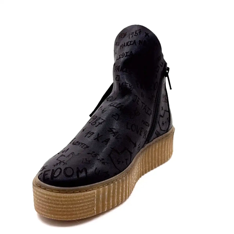 Ivoire bryggerskinn Graffiti svart Ivoire Chaussures