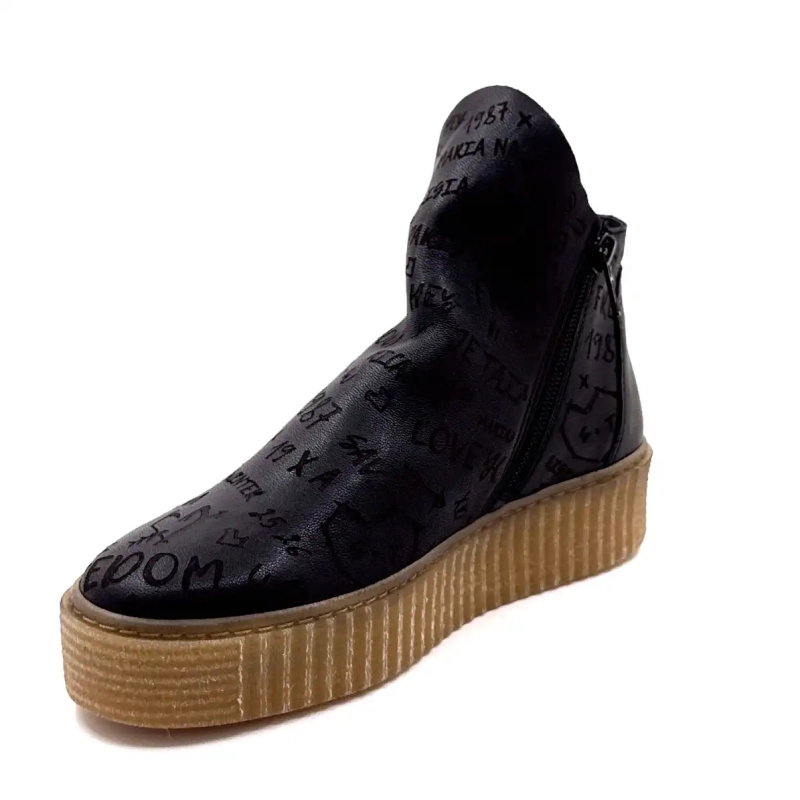 Ivoire Brewer Leather Graffiti Zwart Ivoire Chaussures