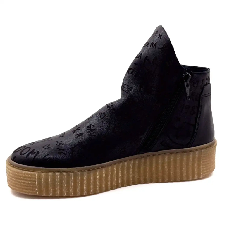 Ivoire Brewer Cuero Graffiti Negro Ivoire Chaussures