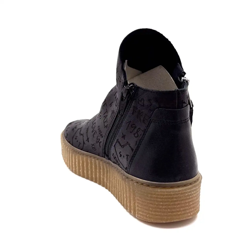 Ivoire Brewer Cuero Graffiti Negro Ivoire Chaussures