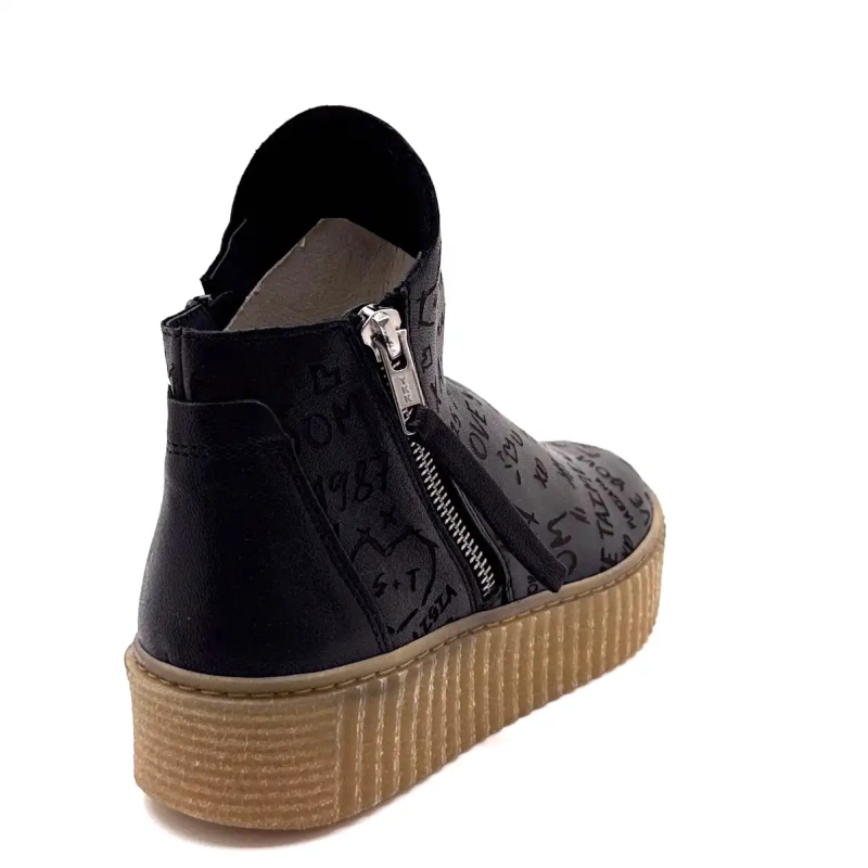 Ivoire Brewer Cuero Graffiti Negro Ivoire Chaussures