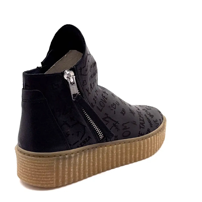 Pelle Ivoire Brewer Graffiti Nero Ivoire Chaussures