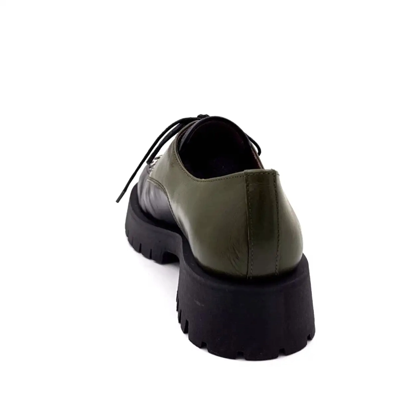 Minka Java Cuir Noir & Kaki Suède Léo Ivoire Chaussures