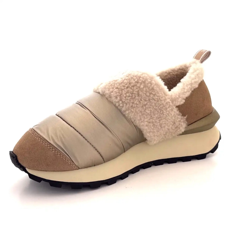 Voile Blanche 4D67 Ante color avellana Nailon Beige Efecto Piel de Oveja Ivoire Chaussures