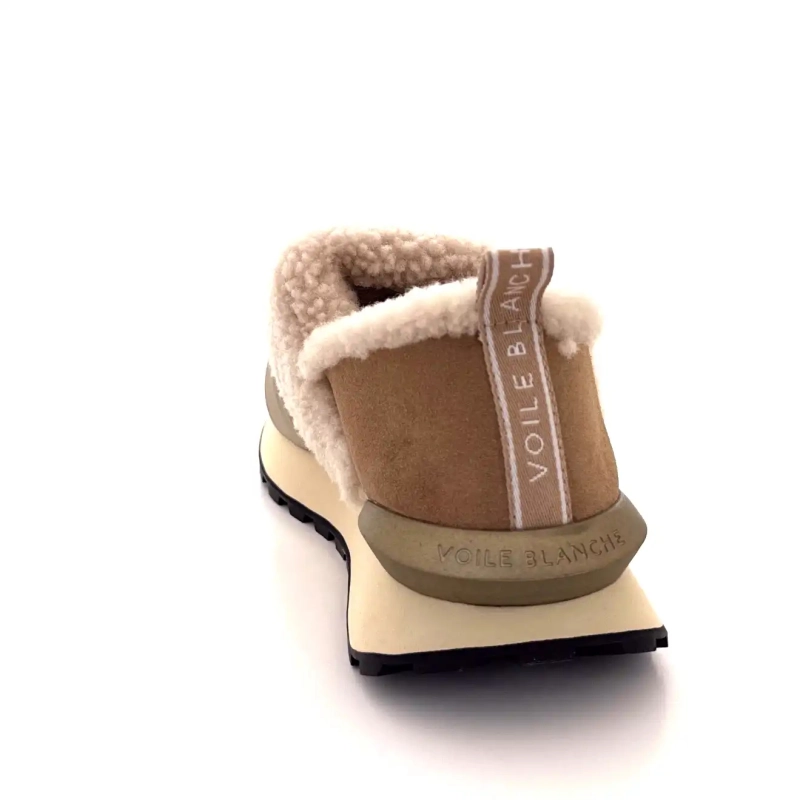 Voile Blanche 4D67 Hasselnød Ruskind Nylon Beige Fåreskindseffekt Ivoire Chaussures