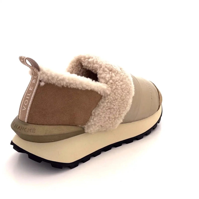 Voile Blanche 4D67 Haselnuss Wildleder Nylon Beige Schaffell-Effekt Ivoire Chaussures