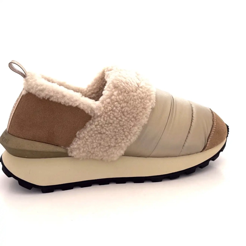 Voile Blanche 4D67 Ante color avellana Nailon Beige Efecto Piel de Oveja Ivoire Chaussures