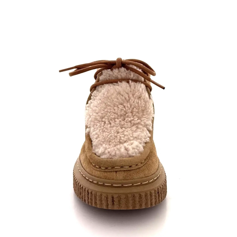 BLG 86 08343 Haselnuss Wildleder Schaffell-Effekt Ivoire Chaussures