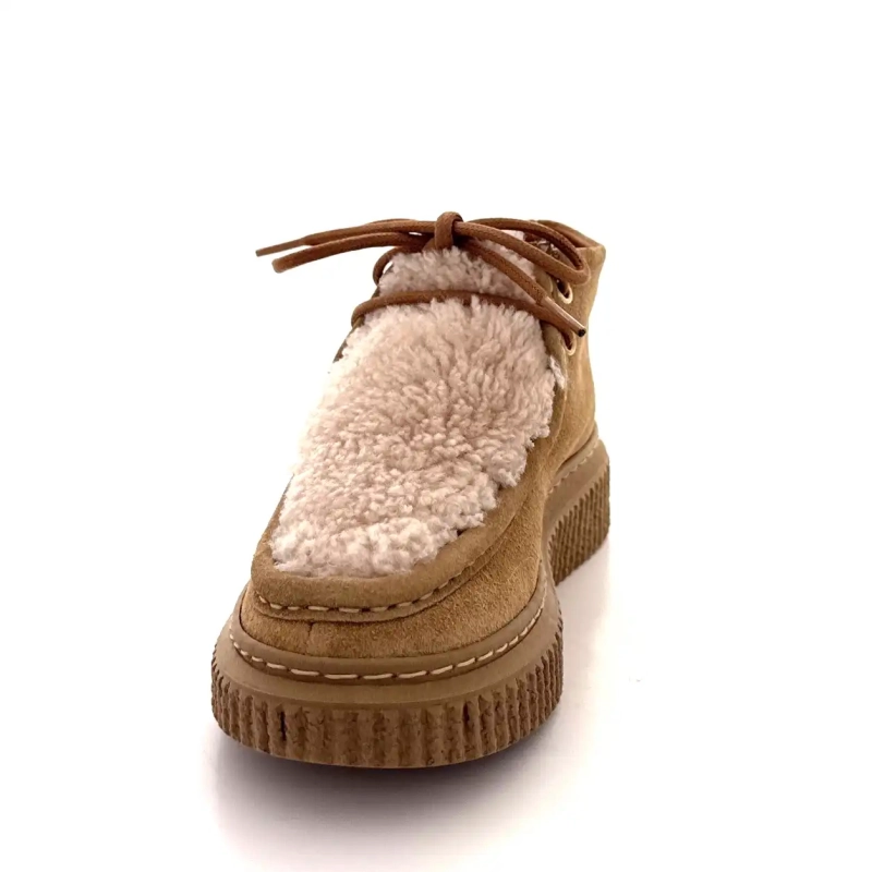 BLG 86 08343 Φουντουκιά Σουέτ με εφέ προβάτου Ivoire Chaussures