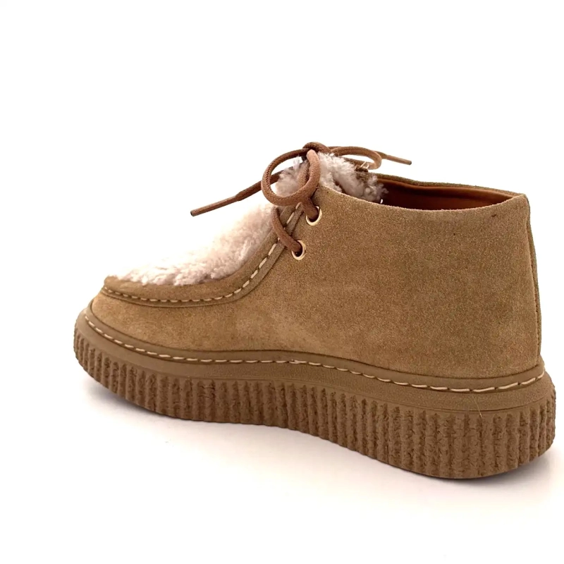 BLG 86 08343 Φουντουκιά Σουέτ με εφέ προβάτου Ivoire Chaussures