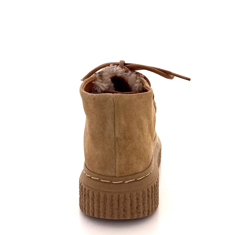 BLG 86 08343 Piele întoarsă cu efect de piele de oaie, culoare alună Ivoire Chaussures