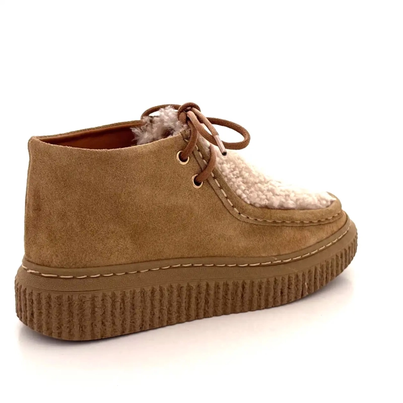 BLG 86 08343 Φουντουκιά Σουέτ με εφέ προβάτου Ivoire Chaussures