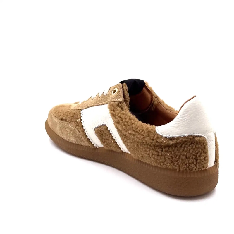 BLG 86 08325 Krämfärgat Läder Hasselnötsmocka Brun Fårskinnseffekt Ivoire Chaussures