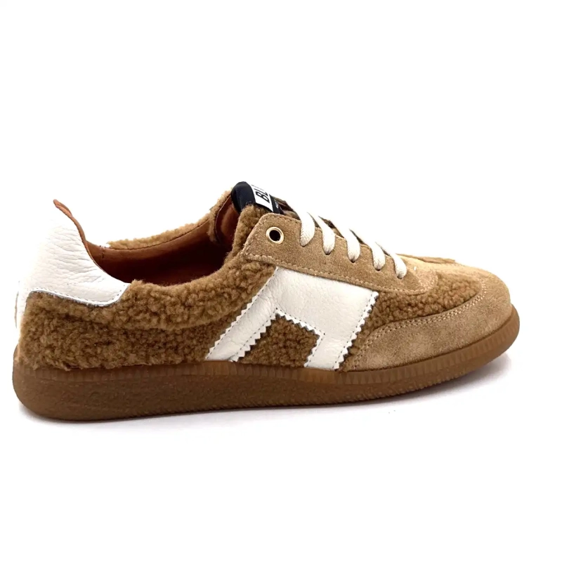 BLG 86 08325 Piel Crema Efecto Piel de Oveja Marrón Avellana Ivoire Chaussures