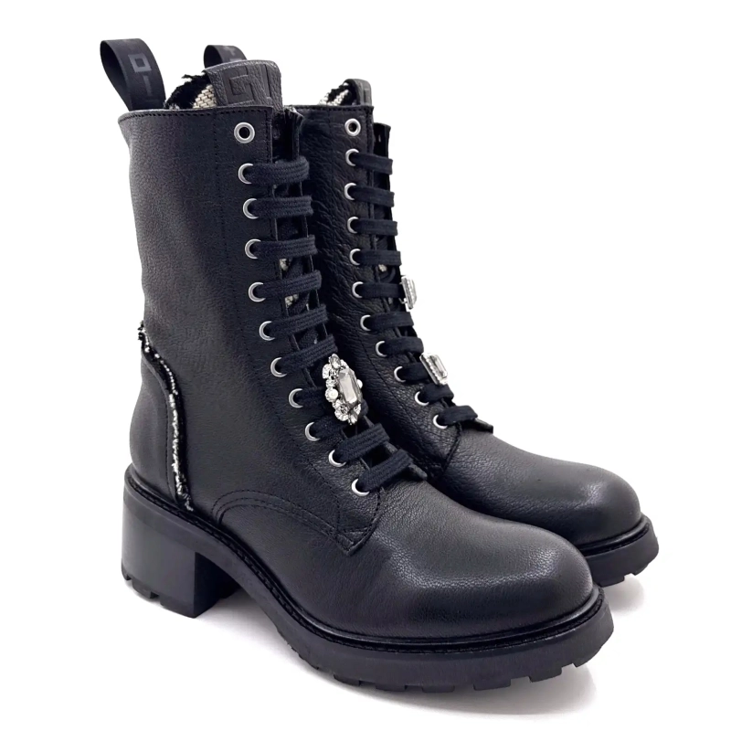 Gio+ Afra 60b fekete bőr Ivoire Chaussures